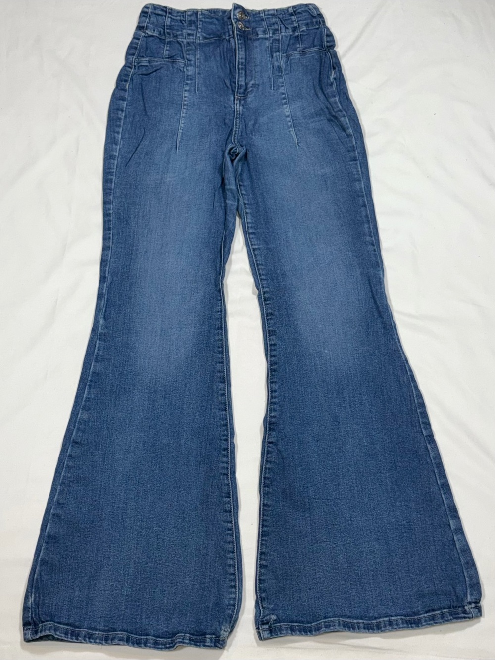 Forever 21 High Rise Flare Jeans Womens 28 Medium Wash Bell Bottom Y2K O73